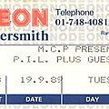 Public image ltd. - mardi 19 septembre 1989 - hammersmith odeon (london)