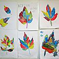 Peintures de feuilles d automne par les enfants de l atelier de la cie tétines et biberons