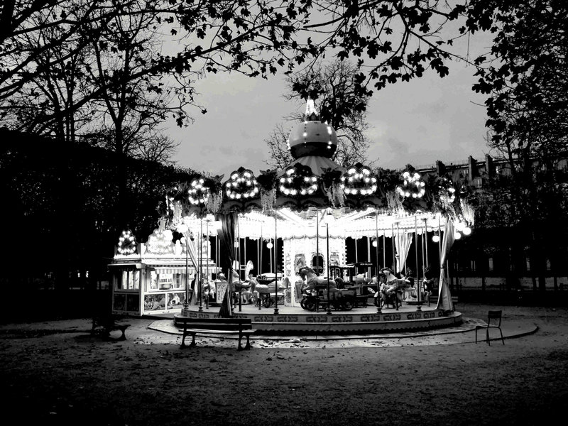 Manège des tuileries par François Montagnon - N&B
