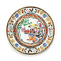 Assiette en porcelaine de la famille rose dynastie qing, époque yongzheng (1723-1735)