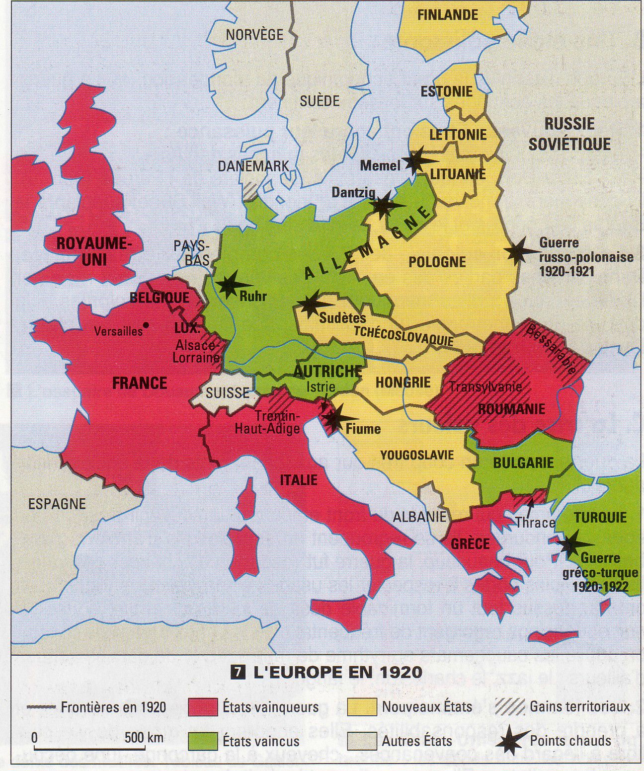 Carte Europe Carte De Leurope Apres Les Traites De Paix