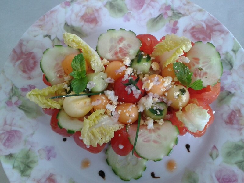salade d'été, salade de tomate méli-melo ( du chef Custos)