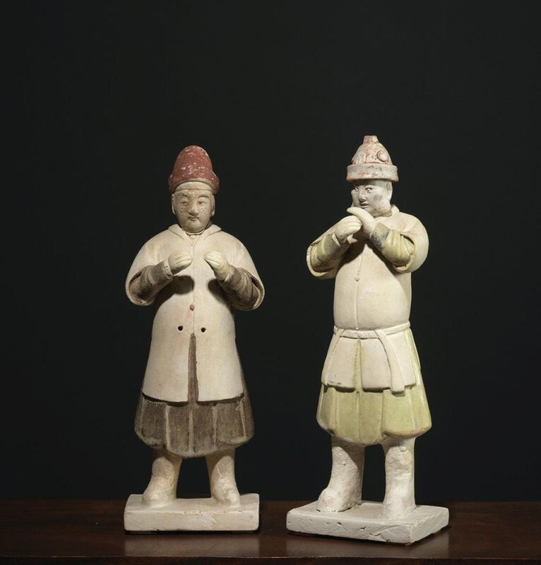 Deux musiciens debout, Chine, Dynastie Ming, (1368-1644)
