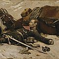 Detaille, mobile tué et officier allemand mort près de son cheval (fragment panorama de champigny)