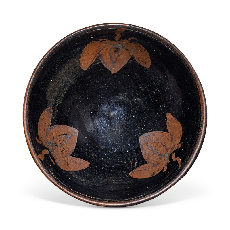 A russet-splashed black-glazed 'lotus' bowl, Song dynasty (960-1279)