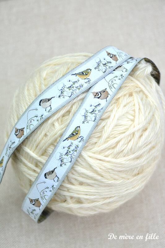 ruban oiseaux fond blanc