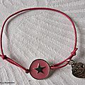 Bracelet Star rose sur fil élastique rose