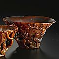 Rhinoceros horn libation cup