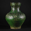 A lead-green pottery vase, hu, han dynasty (206 bc-220 ad)