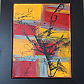 Madras au vent - acryl 2016, 35 X27cm (n°88) , c adre noir