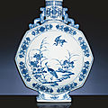 A magnificent and very rare underglaze-blue facetted moonflask, Yongzheng six-character sealmark and of the period (1723-1735)
