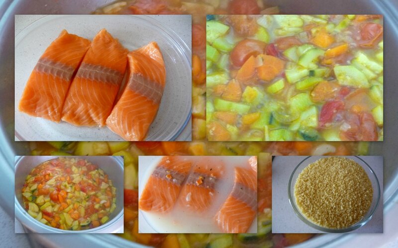 Pavé de saumon aux petits légumes