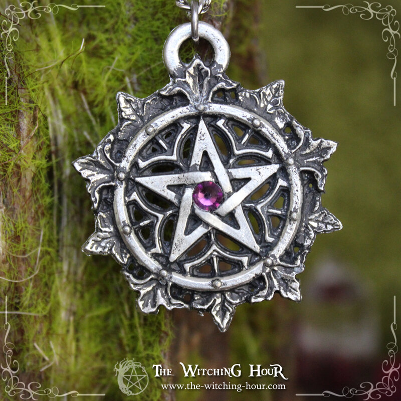 Pendentif pentacle Demetria violet clair 1 copie
