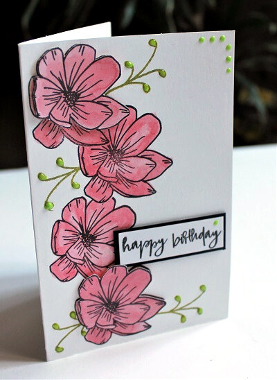 Carte Happy Birthday 3D par Karine - Mes P'tits Ciseaux