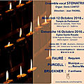 Concert fauré, purcell, bruckner les 12 et 16 octobre
