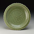 A 'longquan' celadon baluster dish, ming dynasty (1368-1644)