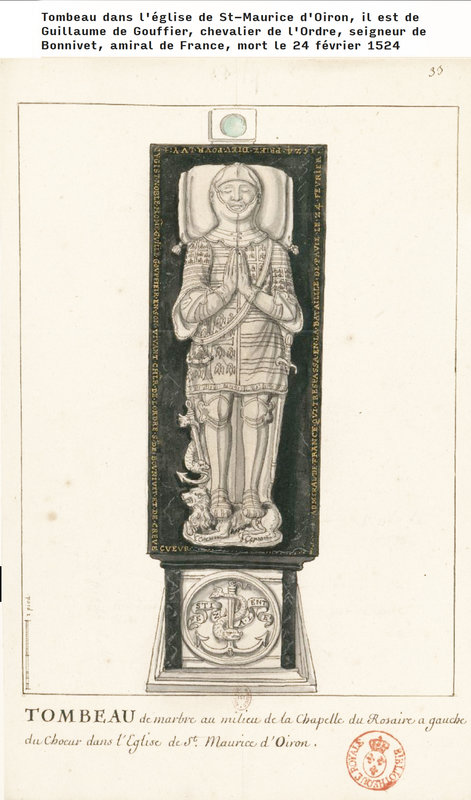 Oiron, Tombeau de Guillaume Gouffier de Bonnivet mort à Pavie en 1525 sous le Règne de François Ier