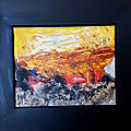 Poursuivre ses pas sereinement, acryl 2020 carton toilé, 24X19cm (n°147)c cadre noir