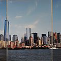 New-York (Panoramique, Manhattan vu de lamer, 3 photos)