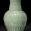 A Longquan celadon phoenix-tail vase, Late Yuan-Early Ming dynasty, early to mid-14th century