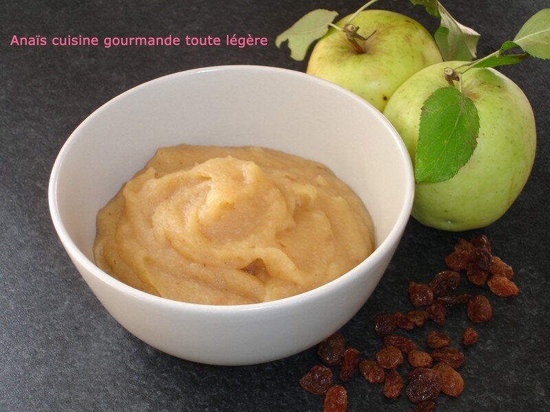 Compote de pommes aux raisins sans sucre Anaïs cuisine gourmande