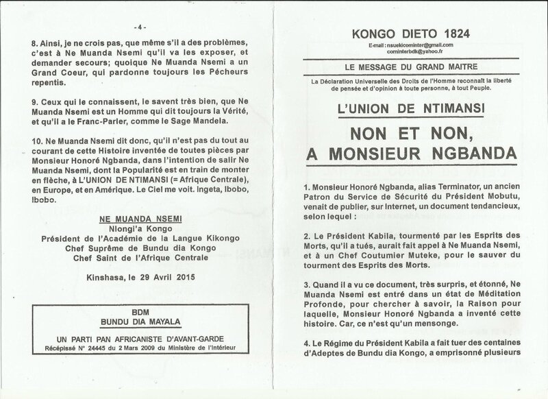 NON ET NON A MONSIEUR NGBANDA a