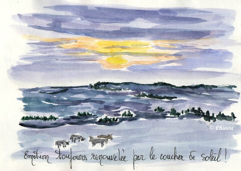 Coucher de soleil sur l'Aubrac