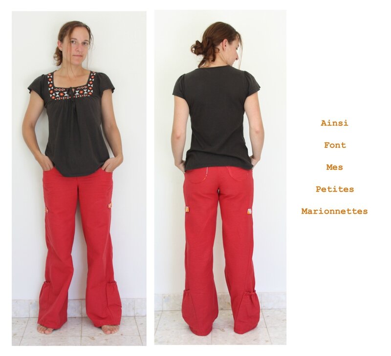 pantalon toile rouge 6