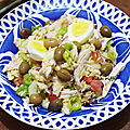 Salade de pâtes risoni ( tlaitli ) au poulet 