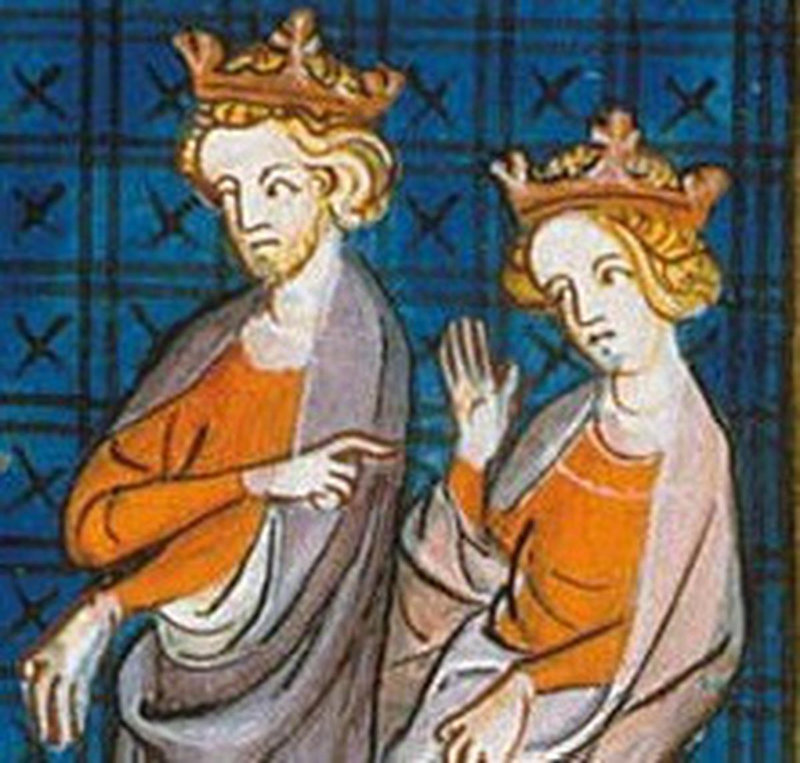 Henri II et Aliénor Extrait d’une miniature d’un manuscrit des Grandes Chroniques de France, vers 1332-1350, British Library