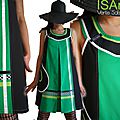 On ose la couleur vive : robe trapèze créateur graphique noire & verte de style arty printemps 2014 !